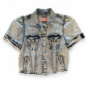 Arcoiris Blue Denim Cropped Jacket